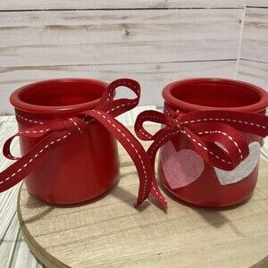Valentines upcycled Oui yogurt succulent pot, votive holder Set Of 2